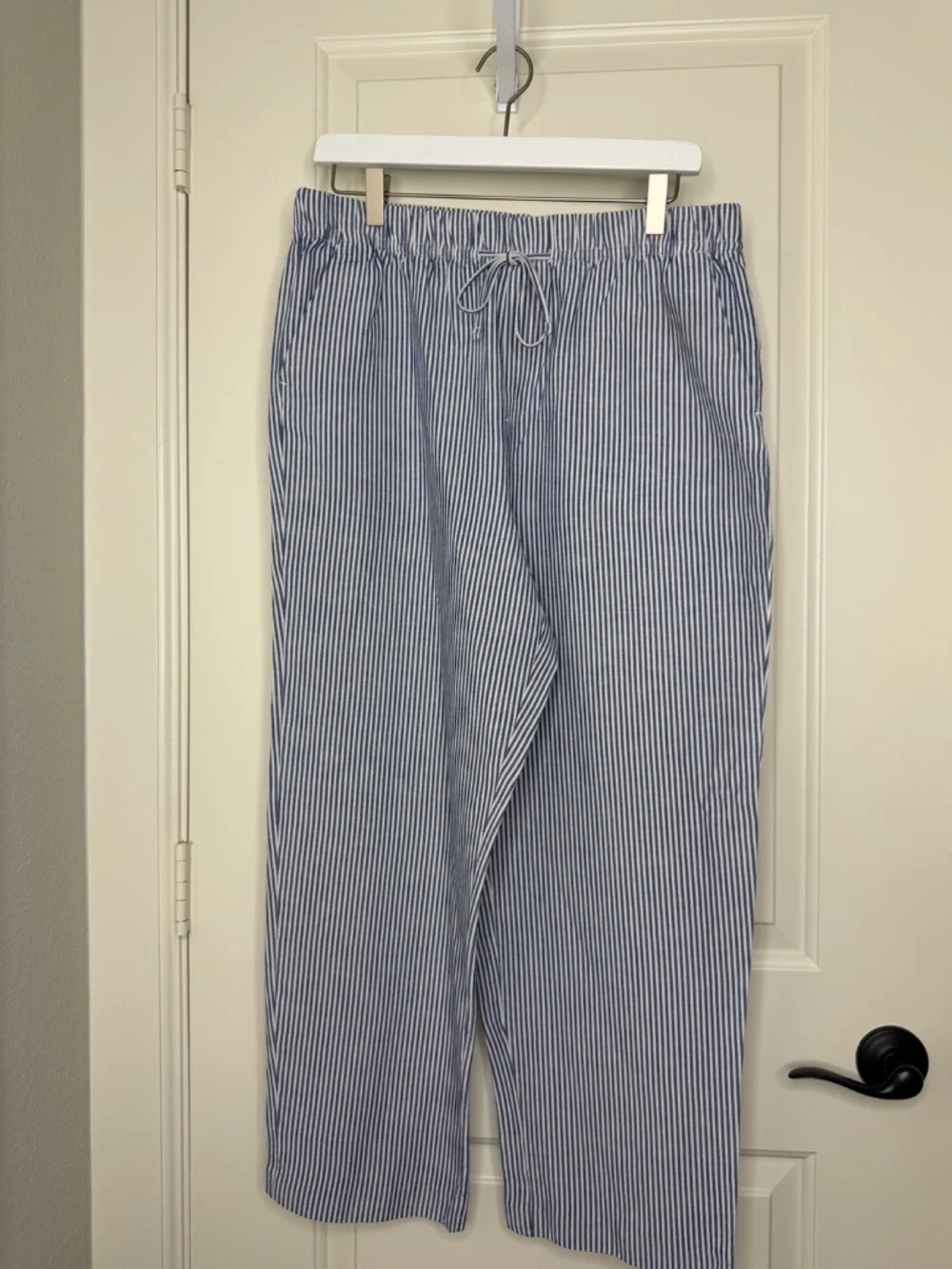 H&M Linen Blend Striped Drawstring Trousers - Women’s Size Medium